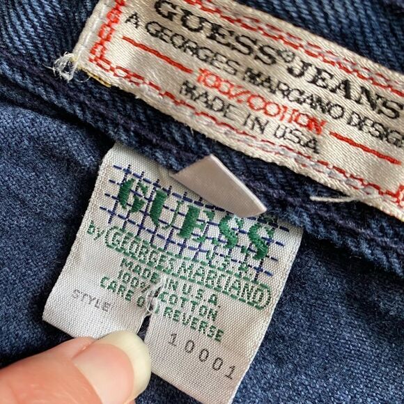 Vintage Guess Jeans Hemmed Mens Size 34 Green Logo - Picture 7 of 8